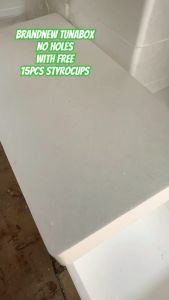 (NO HOLES) TUNA BOX - BRAND N3W/FOR HYDROPONICS/WITH 15 PCS STYRO CUPS/READY TO USE