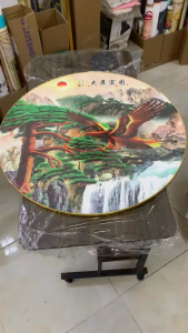 Tranh treo tường hình tròn VTC Chim đại bàng đại triển hồng đồ 1235274 tặng đinh 3 chân treo tranh