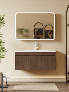 LANGXIANG | Retro Style Ceramic Integrated Bathroom Cabinet Sink 45cm Wide