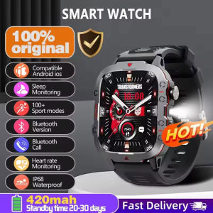 Men Outdoor Waterproof Sports Watch HD Screen LED Flashlight Bluetooth Talking Health Monitor Women Smartwatch For Android IOS