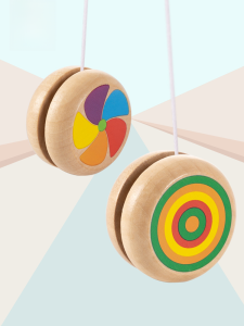 Traditional Wooden Yo-Yo Toy for Children Outdoor Gift for Boys And Girls Small Doll Ball Easy to Carry Kids Plaything