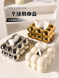 Hộp Đựng Khăn Giấy Bằng Gốm Sứ Sang Trọng Phong Cách Kem Cao Cấp Trang Trí Phòng Khách Sáng Tạo Hộp Đựng Khăn Giấy Rút Phong Cách Scandinavia