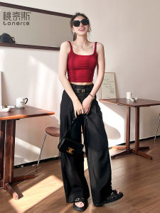 TONERCE | Red Camisole Bralet With Padding Retro Style