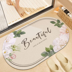 กระตุกพื้นห้องน้ำแบบเร็วแห้ง ดูดซับน้ำได้ดี ผ้าขนแกะสำหรับประตูห้องน้ำ ดีไซน์เรียบง่าย ป้องกันแบคทีเรีย สำหรับใช้ในบ้าน