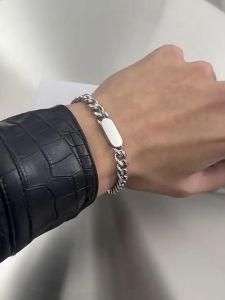 1Set Kalung Dan Gelang Titanium Model METRIK Silver Aksesoris Pria Dan Wanita Terbaru Antikarat