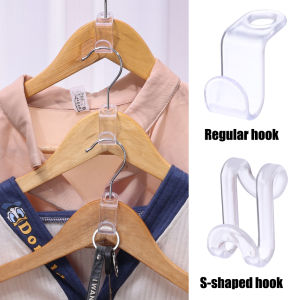 5/6Pcs Transparent S-Shaped Connecting Hook Multifunctional Space-Saving Storage Clothes Cabinet Organizer