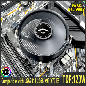 CPU Cooler Compatible with LGA2011 2066 E5 x99 Processor Copper Core/Aluminum Core 4 pin PWM Fan Air-cooled Horizontal Heat Sink