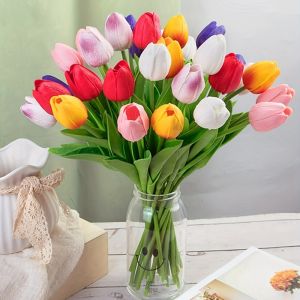 3/5Pcs Tulip Artificial Flowers Bouquet 33CM Fake Flowers for Home Decor Garden Wedding Marriage Decoration Flower Arrangement