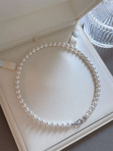 YISHU | Elegant Womens Pearl Necklace with Horsehoe Clasp