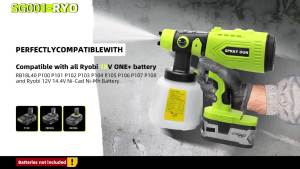 Cordless Paint Sprayer for Ryobi 18V Battery Handheld HVLP Electric Paint Sprayer with 1000ML Container (No Battery)