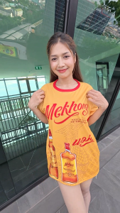 เสื้อพิมพ์ลาย เสื้อกีฬา ลายแม่โขง งานจริงสวย สีสด คมชัด หนา145g นุ่ม ลื่น ใส่สบาย รับประกัน