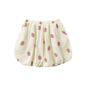 Youyou Girls Summer New Style Vest Thin Sleeveless T-shirt Loose Bloomer Pants Color Block Edge Fashion Fresh Cotton Blend Fabric