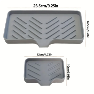 2Pcs Silicone Soap Dish with Drain Self Draining Soap Holder for Shower Bathroom Kitchen Sink Organizer Waterfall Soap Tray