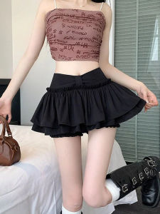 Váy Ngắn Kiểu Bánh Black Cake Quần Áo Công Sở Phong Cách Hàn Quốc Cạp Cao Mùa Hè Mới Cho Nữ Váy Ngắn Chữ a Màu Trơn Gợi Cảm