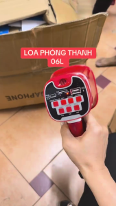 Loa phóng thanh cầm tay Bluetooth 06L công suất 80W âm thanh to rõ không rè hỗ trợ USB thẻ nhớ mic có dây dùng 1 pin tiện lợi