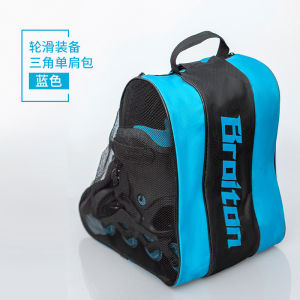 Skates Cosmetics Bag Childrens Roller Skating Triangle Backpack the Skating Shoes Shoulder Bag Roller Skating Three-Layer Straight Row Skates Bag