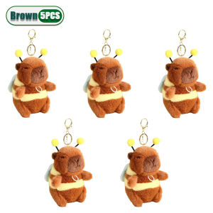1-20PCS Plush Persimmon Wagging Tail Capybara Key Pendant Cute Plush Keychain Plush Doll Toy Schoolbag Pendant Gift Pendant