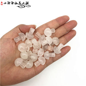 Natural Cute Mini White Crystal Small Mushroom DIY Ornament Accessories Unpunched Hand Carved Healing Gift