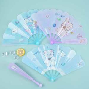 Kindergarten Cartoon Foldable Summer Cute Mini Portable Fan Circular Fan Small Folding Fan Baby Toy Fan
