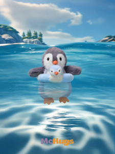 Mchugs phao bơi chim cánh cụt Thú nhồi bông dễ thương chim cánh cụt Thú nhồi bông bãi biển mùa hè trang trí tiệc Kawaii Ý tưởng quà Tặng 7.09 inch