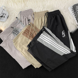 American Casual Paratrooper Pants Mens Trendy Color Block Mountain Climbing Trousers Street Versatile Cuffed Workwear Pants