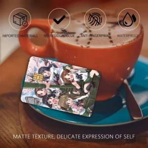 BILIBILI | Anime G-Girls Und Panzer Credit Card Skin Stickers No Adhesive Residue Water Proof For VISA Credit Card Subway Access Card