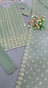[PRE-ORDER] Size M To 2XL Party Wear Faux Georgette Kurti with Pent and Dupatta Set~ Delivery Lead Time : 10 days
