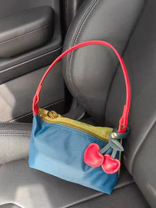 Commute Oxford Cloth Underarm Bag Womens Fashion Shoulder Bag Contrast Color British Style Soft Polyester Lining Zipper Closure