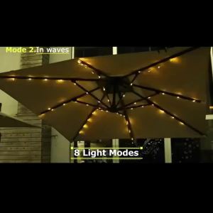 1PC Outdoor Umbrella Light Cordless 104LED With 8 Modes & Remote For Patio Garden Camping Tent Beach Party Decor