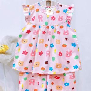 COMBO 5 bộ (HỌA TIẾT MÀU SẮC KHÔNG TRÙNG) bộ quần áo Tole lanh bé gái | Mẫu đùi Cánh Tiên |Size cho bé 3-43kg| Đồ bộ bé gái |quần áo trẻ em|