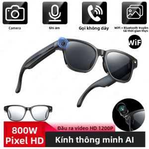 Kính Thông Minh 8MP Với Chức Năng Nhận Diện Ảnh AI Quay Video Và Dịch Thuật Bluetooth Chống Ánh Sáng Xanh