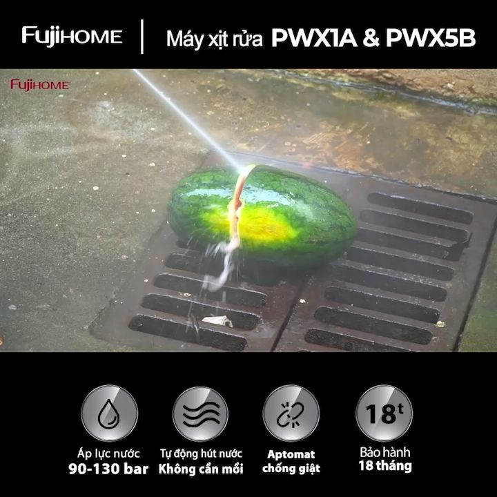 Máy Xịt Rửa Xe cao áp FUJIHOME cho ô tô xe máy, máy phun xịt rửa điều ...