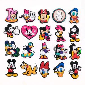 20pcs Mickey Mouse Series Shoe Charms Set For Clogs Bogg Bag Bubble Slides Sandals PVC Shoe Decorations Beach Bag Accessories