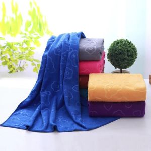 ผ้าเช็ดตัวนาโน ขนาด 35*63 นิ้ว ผ้าขนหนูนาโน ซับน้ำดี แห้งสนิท กุ้นขอบ ปั้มลาย ** ลดล้างสต็อก **