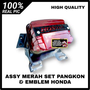 STOPLAMP LAMPU STOP BELAKANG ASSY BENING MODEL DIAMOND ASSY MERAH DAN ASSY BENING HONDA GL 100 GL 125 SET EMBLEM LOGO HONDA DAN PANGKON STOPLAMP