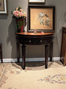Exquisite Solid Wood Hallstand New Classical Sofa Side Table Furniture Semi-Circular Entrance Cabinet Decorative Cabinet
