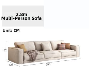 YIZUO | Italian Minimalist Arc Shaped Corner Fabric Sofa