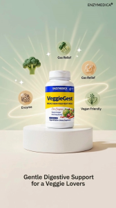ENZYMEDICA VeggieGest™ 💝เอนไซม์ช่วยย่อยคาร์โบไฮเดรตในผักเพื่อลดแก๊สในกระเพาะอาหาร