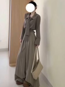 Quần Ống Rộng Kẻ Sọc Dài 180cm Cạp Cao Cho Nữ Mùa Thu Quần Ống Rộng Rộng Rãi Dài Đến Sàn Quần Vest Thường Ngày