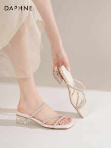 Daphne | Heeled Sandals French Square Toe Water Drill Straps