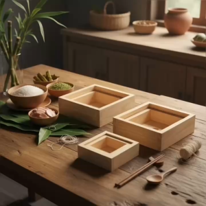 Combo 3 Khuôn Bánh Chưng Gỗ Thông Thông Minh - Dụng Cụ Gói Bánh Chưng Tết Vuông Đẹp Kèm Lòng Trong Đủ Kích Thước