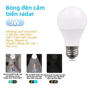 Đèn LED Thông Minh Có Cảm Biến Chuyển Động Radar Bóng Đèn Hồng Ngoại E27 6W-20W 220V-110V Tự Động Bật/tắt Khi Trời Tối