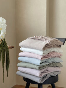 Soft Pure Cotton Double Layer Bed Canopy Single Double Person Bedroom Dormitory Bedding Simple Color Solid Universal Elastic Band