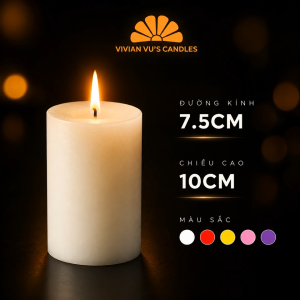 Nến Trụ Tròn Vivian Vus Candles Kích Thước 7.5x10cm - Nến Nghệ Thuật Trang Trí