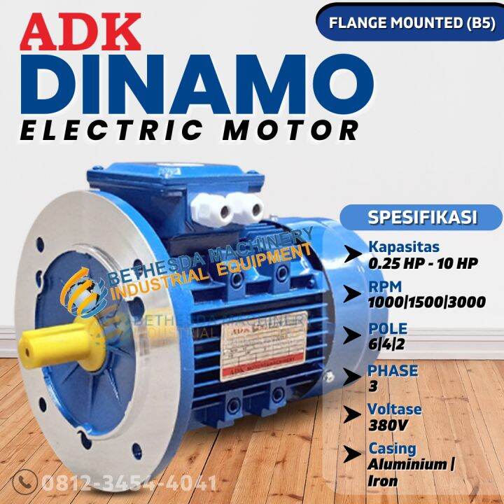 Dinamo Motor Listrik 1 HP 3000 RPM 2 Pole Flange Mounted B5 | Lazada ...