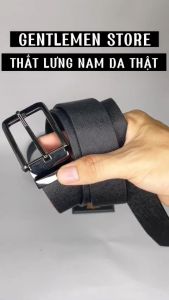 Thắt lưng nam dây nịt nam khóa kim da bò thật vân sần bảo hành 12 tháng