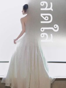 Elegant White Morning Robe Wedding Dress Princess Style High Waist Long Gown for Engagement And Bridal Photoshoot