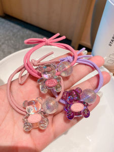 Cute Bear Hair Ties Transparent Cartoon Hair Bands Hair Accessories New 2024 Hair Bands Fashionable Korean Style Hair Ornaments