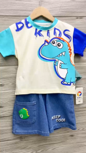 Cotton Terno for Kids Boy Cute Dinosaur Character Fashion Outfit E59