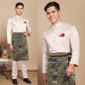 BAJU MELAYU SLIM FIT WARNA NUDE BEIGE PREMIUM EDITION
